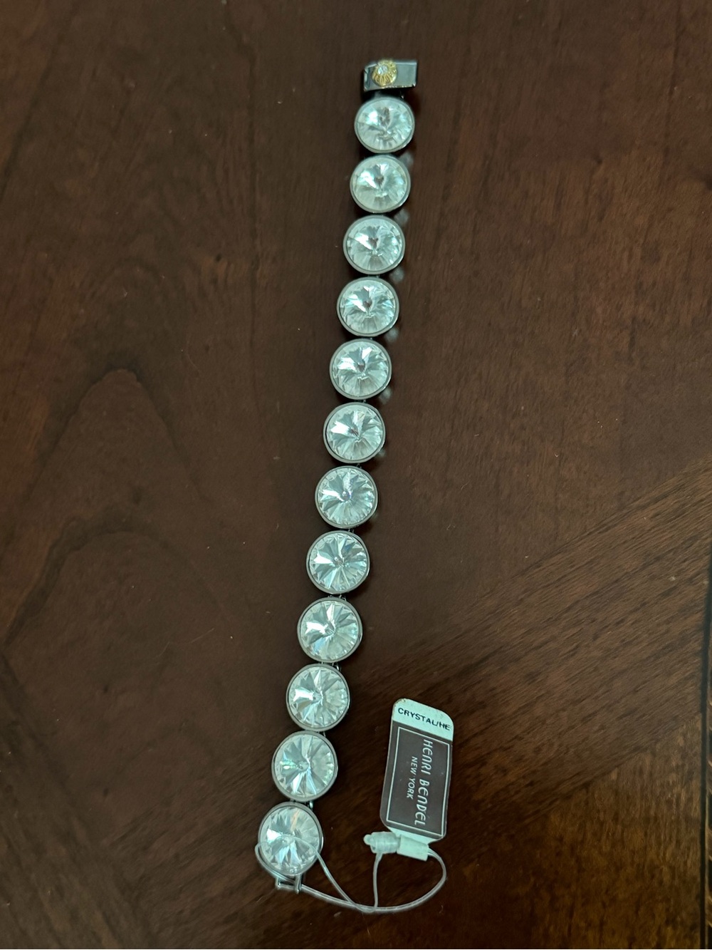 Henri Bendel Crystal En Pointe Silver Bracelet NWT